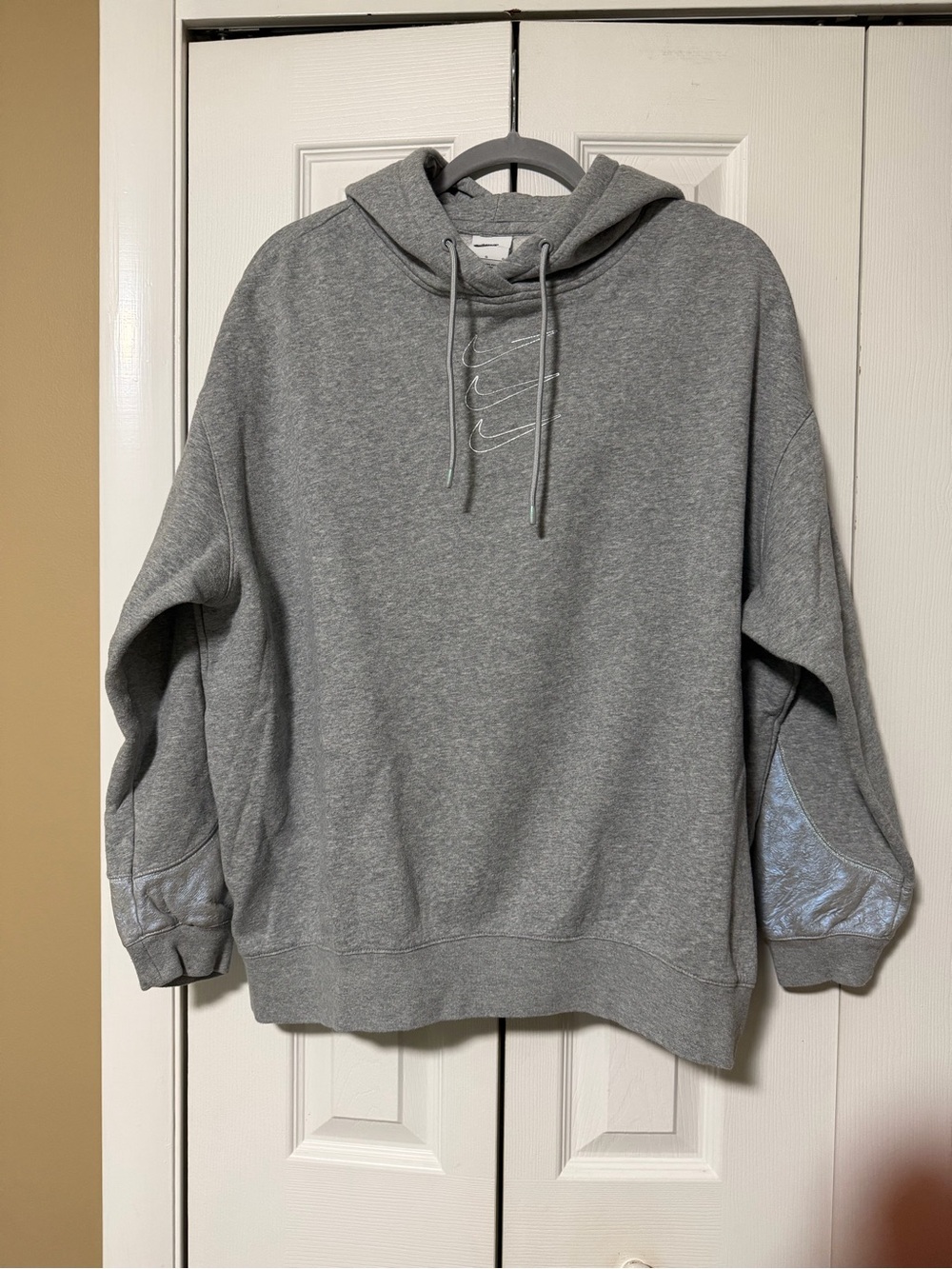 Nike Heather Gray Pullover Hoodie with Triple Swoosh